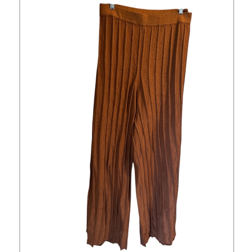 Ascot & hart pants knit Warm Brown Ribbed Pants 3x pull on lounge cozy stretch